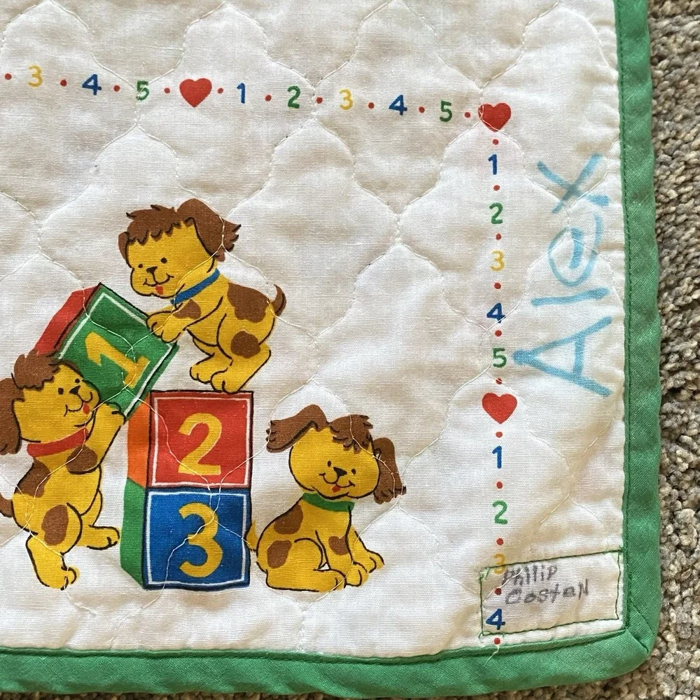Vintage Baby Blanket Quilt Teacher's Pets by Cranston 58x44